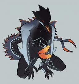 2_penises ax'iel_oc genitals male multi_genitalia multi_penis penis solo cryptidroad subnautica unknown_worlds_entertainment alien alien_humanoid humanoid ice_worm_(subnautica) worm hi_res