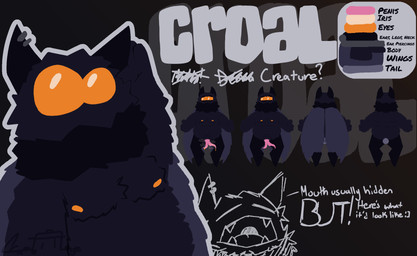 2_penises anthro back_wings belly big_belly bodily_fluids breasts cum cum_drip cum_on_penis drip_effect dripping ear_piercing fluffy fluffy_tail fur genital_fluids genitals glowing glowing_eyes grey_body grey_fur logo looking_at_viewer male multi_genitalia multi_penis musk musky_balls musky_penis neck_tuft nipples orange_eyes overweight overweight_male penile penis piercing precum precum_drip simple_background slightly_chubby slightly_chubby_male solo sweat sweaty_genitalia tail tentacles text tuft wings grambage croal arthropod insect lepidopteran moth unknown_species artist_logo artist_name colored digital_drawing_(artwork) digital_media_(artwork) english_text hi_res model_sheet signature watermark