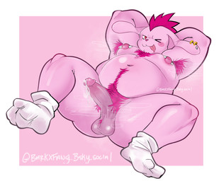 anthro armpit_hair ball_tuft balls barbell_piercing big_butt blush blush_stickers bodily_fluids body_hair butt clothing ear_piercing footwear genital_fluids genitals hands_behind_head happy_trail leaking_precum looking_at_viewer male musk musky_armpit musky_penis nipple_dip nipple_piercing nipples one_eye_closed overweight penis piercing precum pubes saggy_balls socks solo spread_legs spreading tuft wink winking_at_viewer barkxfang bemani konami pop'n_music chocky_(pop'n_music) lagomorph leporid mammal rabbit hi_res