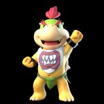 anthro bottomwear clothing hair kerchief leaf_loincloth loincloth looking_at_viewer male navel open_mouth red_hair slightly_chubby smile snaggle_tooth solo tail tongue yellow_body young young_male tribaldragon mario_bros nintendo bowser_jr. koopa scalie 3d_(artwork) absurd_res blender_(artwork) digital_media_(artwork) hi_res