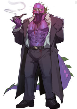 abs belt blood bodily_fluids bottomwear clothed clothing footwear hand_behind_back male navel pants pecs plant purple_body shoes simple_background smoke smoking smoking_pipe solo standing tail teeth tongue tongue_out white_background dendryte_axxon electronic_arts plants_vs._zombies popcap_games chomper_(pvz) elemental_creature flora_fauna absurd_res colored hi_res sketch