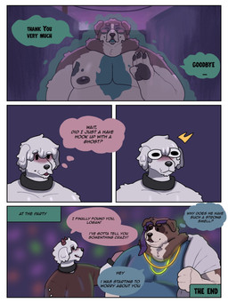 anthro blush collar dialogue duo fur green_aura holidays horn male moobs muscular neck_tuft overweight shocked solo sunrise text thought_bubble tuft white_body white_fur micius halloween canid canine canis domestic_dog ghost mammal molosser mountain_dog saint_bernard spirit 3:4 comic english_text hi_res