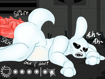 anal anal_penetration anthro balls bodily_fluids butt crying cum cum_in_ass cum_inflation cum_inside duo erection food_pips_(rain_world) gameplay_mechanics genital_fluids genitals gui humanoid_genitalia humanoid_penis hunger_bar inflation male male/male male_penetrated male_penetrating male_penetrating_male nude penetration penis presenting presenting_hindquarters saliva saliva_string sex size_difference sweat sweatdrop tail tears tears_of_pleasure text white_body spiced_icy rain_world videocult humanoid slugcat 4:3 absurd_res digital_media_(artwork) hi_res