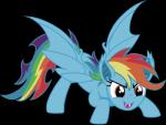 alternate_species bat_wings blue_body blue_fur female fur hair membrane_(anatomy) membranous_wings multicolored_hair multicolored_tail rainbow_hair rainbow_tail simple_background solo tail transparent_background wings vector-brony friendship_is_magic hasbro my_little_pony rainbow_dash_(mlp) bat_pony equid hybrid mammal 2014 absurd_res alpha_channel hi_res