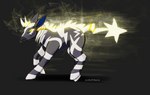 accessory blue_eyes dreadlocks electricity electrogenesis feral grey_body hair_accessory hair_tie hooves male mane solo stripes scruffasus nintendo pokemon ruzestrika equid generation_5_pokemon mammal pokemon_(species) zebstrika absurd_res hi_res