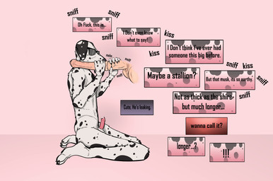 animal_genitalia animal_penis anthro black_spots blind bodily_fluids canine_genitalia claws cum dialogue disability disembodied_penis duo equine_genitalia equine_penis eyewear finger_claws fingers fist fur genital_fluids genitals glasses grope handjob handpaw kissing leaking_precum long_penis male male/male markings nude nude_anthro onomatopoeia open_mouth pawpads paws penile penis penis_kissing penis_sniffing precum sex sheath sniffing solo_focus sound_effects spots spotted_body text text_box twitching two-handed_handjob vein veiny_penis wearing_glasses white_body white_fur familiar_nobody canid canine canis dalmatian domestic_dog mammal english_text hi_res