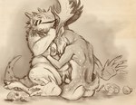 age_difference anthro big_breasts breasts clothed clothed/nude clothing duo female fungus male male/female mushroom nude older_female penetration sitting vaginal vaginal_penetration caribou_(artist) deer mammal horned_lizard_(disambiguation)