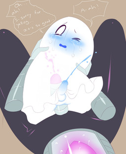 anal anal_penetration balls blue_cum blush bodily_fluids colored_cum crying cum cum_in_ass cum_inside cum_on_body cum_while_penetrated cumshot duo ejaculation erection genital_fluids genitals hands-free male male/male male_penetrated male_penetrating male_penetrating_male not_furry one_eye_closed open_mouth orgasm penetration penis pink_cum sex simple_background tears text unusual_bodily_fluids unusual_cum unusual_genital_fluids unknown_artist undertale undertale_(series) mettaton_ex napstablook ghost spirit hi_res pseudo_incest_(lore)