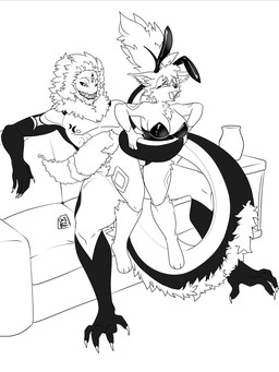 3_eyes anthro anthrofied breasts bunny_costume clothing costume duo fangs female fleshlight_position furniture genitals happy happy_sex larger_male lifted lifted_by_tail looking_pleasured male male/female markings multi_eye penetration penis sex size_difference sofa sofa_sex tail tail_grab teeth vaginal vaginal_penetration vulva gabz_(artist) nintendo pokemon terrene_(etanks3) terry_(etanks3) alien alien_humanoid eeveelution generation_2_pokemon generation_6_pokemon humanoid hybrid pokemon_(species) sylveon umbreon hi_res monochrome