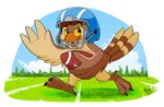 3_toes anthro avian_feet ball barefoot beak biped blue_helmet blue_sky border brown_body brown_feathers claws day detailed_background feather_hands feathers feet football_field football_helmet football_player grass gridiron_ball holding_object looking_up male mostly_nude open_mouth open_smile orange_beak outside plant running simple_background sky smile solo striped_tail_feathers tail tail_feathers toe_claws toes tongue tree white_background white_border wings yellow_sclera pandapaco avian bird owl 2021 character_request digital_media_(artwork) signature