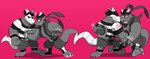 action_pose action_scene anthro blood bodily_fluids duo good_and_evil gut_punch gutpunch male mask muscular muscular_anthro muscular_male open_mouth pink_background pose simple_background superhero supervillain tail hikazedragon mythology daemon_(hikazedragon) dragon_fist_(hikazedragon) dragon lizard mythological_creature mythological_scalie reptile scalie undead absurd_res hi_res monochrome