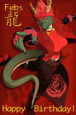 5_fingers anthro belt boots bottomwear breasts clothed clothing coat female fingerless_gloves fingers footwear gloves green_body green_scales hair handwear horn horn_jewelry horn_ring humanoid_hands jewelry pants red_hair ring_(jewelry) scales shoes solo tail topwear petruz petruz_(modeler) mythology bras_(petruz) dragon eastern_dragon mythological_creature mythological_scalie scalie 2026 3d_(artwork) blender_(artwork) cel_shading digital_media_(artwork) hi_res shaded