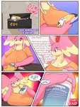 3:4 absurd_res audino big_breasts breasts clothed clothing comic digital_media_(artwork) english_text female generation_5_pokemon goopyarts hi_res huge_breasts hyper hyper_breasts nintendo nurse pokemon pokemon_(species) question_mark raina_(goopyarts) slightly_chubby smile solo text
