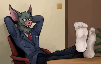 anthro clothing feet foot_fetish foot_focus footwear male socks solo williamforster dispatch sonar_(dispatch) bat mammal invalid_tag hi_res