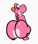 anthro big_butt butt huge_butt looking_at_viewer looking_back male nude shaking_butt solo thick_thighs twerking wide_hipped_male wide_hips gaze_(artist) mario_bros nintendo pink_yoshi reptile scalie yoshi animated digital_media_(artwork) low_res short_playtime