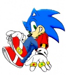 anthro bling blue_body blue_fur bottomwear clothing fur gangster gloves green_eyes handwear looking_at_viewer male pants ring shirt side_mouth simple_background solo topwear white_background white_clothing white_gloves white_handwear unknown_artist sega sonic_the_hedgehog_(series) sonic_the_hedgehog eulipotyphlan hedgehog mammal low_res