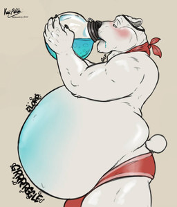 anthro belly big_belly blue_belly blue_liquid chug_jug chug_jug_expansion chugging claws clothing drinking eye_patch eyewear fur gulp_(sound_effect) gurgle_(sound_effect) holding_jug holding_object jug male narrowed_eyes obese obese_anthro obese_male overweight overweight_anthro overweight_male puffed_cheeks rumbling_stomach scarf side_view slurp_expansion solo sound_effects standing swallowing tail text underwear white_body white_fur husky2paws epic_games fortnite polar_patroller bear mammal polar_bear ursine 2024 hi_res signature