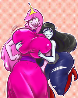 5_fingers big_breasts big_butt black_hair blue_bottomwear blue_clothing blue_pants blush boots bottomwear breast_grab breast_squeeze breasts butt candy candy_hair clothing crown denim denim_bottomwear denim_clothing dessert dotted_background dress duo fangs female female/female fingers food food_hair footwear grabbing_from_behind green_eyes grey_body grey_clothing grey_shirt grey_skin grey_tank_top grey_topwear grope gum_hair hair hand_on_breast headgear huge_breasts huge_butt humanoid_on_humanoid humanoid_pointy_ears jeans long_hair nipple_outline not_furry open_mouth pants pattern_background pink_body pink_clothing pink_dress pink_skin pink_tongue pointy_ears princess pseudo_hair red_boots red_clothing red_footwear royalty shirt shoes simple_background smile squeezing surprised tank_top teeth thick_thighs tongue topwear torn_bottomwear torn_clothing torn_jeans torn_pants xanafar adventure_time cartoon_network marceline_abadeer princess_bubblegum candy_people_(at) food_creature humanoid living_candy vampire 2017 4:5 absurd_res hi_res