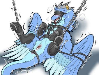 after_vaginal anal anal_penetration bdsm blue_body blue_fur blush bodily_fluids bondage_gear bondage_gloves boots buttplug chain clothing collar cum cum_in_mouth cum_in_vagina cum_inside female feral footwear fur fur_markings gag genital_fluids handwear hoof_boots hoof_gloves horn_tag humiliation leaking_cum markings multicolored_body multicolored_fur muzzle_(object) muzzle_gag object_in_ass penetration petplay plug_(sex_toy) ponyplay quadruped questionable_consent roleplay sex_toy sex_toy_in_ass sex_toy_insertion shoes side_view solo two_tone_body two_tone_fur wings_tied luterre european_mythology mythology zephy_(nightfire_zephyr) dragon furred_dragon furred_scalie mythological_creature mythological_scalie scalie western_dragon hi_res