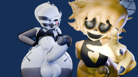 anthro balls big_penis clothing duo femboy genitals glowing glowing_eyes looking_at_viewer machine male male/male penis reaching_towards_viewer simple_background smile thick_thighs transparent_background jordevoir_(artist) cryptiacurves_(modeler) five_nights_at_freddy's five_nights_at_freddy's_2 fredina's_nightclub scottgames golden_freddy_(fnaf) marie_(cryptiacurves) marionette_(fnaf) type_0_(cryptiacurves) animatronic bear humanoid mammal robot 16:9 3d_(artwork) 4k absurd_res alpha_channel digital_media_(artwork) hi_res huge_filesize widescreen