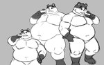 anthro belly black_body eyewear glasses humanoid_hands kemono male moobs multiple_poses navel overweight overweight_male pose solo white_body hupi1008 animal_crossing nintendo marlo_(animal_crossing) cricetid hamster mammal rodent 2021 hi_res monochrome