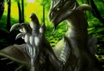 detailed_background female feral nature paws solo wings 0mr-wolf0 capcom monster_hunter mythology dragon mythological_creature mythological_scalie rath_wyvern rathian reptile scalie