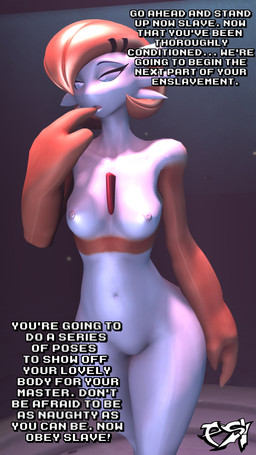 breasts dialogue empty_eyes female hair hypnosis mind_control multicolored_body nipples non-mammal_nipples nude nude_female nude_humanoid orange_body orange_hair small_breasts solo text two_tone_body white_body psikokinetic warfaremachine_(modeler) nintendo pokemon aki_(psikokinetic) gardevoir generation_3_pokemon humanoid pokemon_(species) 2024 3d_(artwork) 4k 9:16 absurd_res digital_media_(artwork) english_text hi_res source_filmmaker_(artwork)