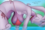 anthro big_breasts bikini breasts clothed clothing female hanging_breasts huge_breasts open_mouth outside sagging_breasts simple_background skimpy_bikini smile solo swimwear tail text thick_thighs tongue topwear two-piece_swimsuit under_boob wide_hips creatiffy mythology nintendo pokemon dragon generation_6_pokemon goodra mythological_creature mythological_scalie pokemon_(species) scalie digital_media_(artwork) english_text hi_res