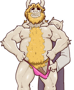 anthro duo female male male/female bearinhat undertale_(series) asgore_dreemurr toriel bovid caprine goat mammal hi_res