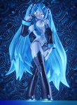 big_breasts blue_hair blush breasts clothing featureless_breasts female genitals hair hand_on_hip handwear heart_eyes heart_pupils heart_symbol legwear long_hair looking_at_viewer machine metallic_body mostly_nude multicolored_eyes not_furry pussy smile solo stockings two_tone_eyes walking white_body 777bronzestar warfaremachine_(modeler) my_life_as_a_teenage_robot nickelodeon vocaloid hatsune_miku jenny_wakeman humanoid robot 3d_(artwork) absurd_res digital_media_(artwork) hi_res