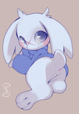 3_toes anthro anus blue_clothing blue_sweater blue_topwear blush bottomless bottomless_anthro bottomless_female butt clothed clothing facial_scar feet female female_anthro fingers fur genitals looking_at_viewer looking_away looking_back looking_back_at_viewer plantigrade rear_view scar scut_tail short_tail simple_background solo sweater sweater_only tail toes topwear topwear_only vulva white_body white_fur quinto cave_story sue_sakamoto lagomorph mammal mimiga 2025 digital_drawing_(artwork) digital_media_(artwork) full-length_portrait hi_res portrait shaded signature