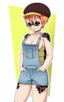 black_eyes breasts cleavage clothed clothing female freckles hair hat headgear headwear orange_hair overalls shell simple_background solo juliantheturtle piper_(juliantheturtle) animal_humanoid humanoid reptile reptile_humanoid scalie scalie_humanoid turtle turtle_humanoid absurd_res hi_res