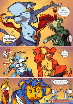 abs anthro big_breasts biped black_nose blue_body blue_eyes blue_scales breasts brown_body brown_fur brown_hair butt clothed clothing dialogue dress exclamation_point female fingers fur genitals green_body green_scales group hair jewelry medium_breasts multicolored_body multicolored_scales muscular muscular_anthro muscular_female navel nipples non-mammal_breasts non-mammal_navel non-mammal_nipples nude nude_anthro nude_female orange_body orange_scales pendant pubic_tattoo red_body red_scales scales small_breasts speech_bubble standing tattoo teeth text tongue topwear two_tone_body two_tone_scales undressing vulva yellow_body yellow_scales zummeng amber_(zummeng) cornelia_(zummeng) emery_(zummeng) mercur_(zummeng) mercury_(zummeng) ruby_(zummeng) topaz_(zummeng) zaphira_(zummeng) cobra reptile scalie snake 2025 comic english_text hi_res url sibling_(lore) sister_(lore) sisters_(lore) twins_(lore)