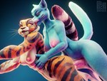 anthro anthro_on_anthro anthro_penetrated anthro_penetrating anthro_penetrating_anthro black_body black_fur black_stripes blue_body blue_eyes blue_fur bodily_fluids breasts crossgender cum duo female female_penetrated ftg_crossgender fti_crossgender fur genital_fluids genitals gynomorph gynomorph/female gynomorph_penetrating gynomorph_penetrating_female intersex intersex/female intersex_penetrating intersex_penetrating_female licking mature_anthro mature_gynomorph mature_intersex muscular muscular_anthro muscular_female nipples nude orange_body orange_fur orgasm penetration penile penile_penetration penis red_eyes sex small_breasts striped_body striped_fur stripes tail tongue tongue_out waist_grab white_body white_fur yellow_sclera picti cartoon_network dreamworks kung_fu_panda the_amazing_world_of_gumball master_tigress nicole_watterson domestic_cat felid feline felis mammal pantherine tiger 2022 3d_(artwork) artist_name digital_media_(artwork) hi_res