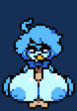 anthro areola balls beak big_breasts blue_body blue_feathers blue_hair breast_play breasts duo erection eyelashes feathers female genitals hair huge_breasts looking_at_viewer male male/female nipples nude penile penis sex simple_background titfuck wings moronicpixels undertale undertale_(series) undertale_yellow martlet_(undertale_yellow) avian bird animated animated_gif digital_media_(artwork) pixel_(artwork) short_playtime