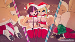 anthro anthro_penetrated anus blush bodily_fluids breasts butt christmas_clothing christmas_headwear clothed clothing clothing_lift collar dildo dildo_sitting duo female female_penetrated genital_fluids genitals hat headgear headwear holidays kneeling leash legwear masturbation nipples pawpads penetration pink_eyes pussy santa_hat sex_toy shirt shirt_lift stockings submissive submissive_female tail tongue topwear toying_self vaginal vaginal_fluids vaginal_masturbation vaginal_penetration eipril christmas lero rero_(eipril) canid canine canis domestic_dog mammal shiba_inu spitz 16:9 2018 2d_animation animated frame_by_frame loop no_sound short_playtime webm widescreen