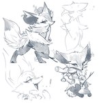 anthro big_ears big_eyes breasts butt chest_fur disembodied_hand duo embarrassed female fluffy fluffy_tail fur genitals ghost_hand grope inner_ear_fluff looking_at_viewer nipples nude open_mouth pawpads presenting pussy simple_background smile smirk solo solo_focus stick tail teeth tuft kuglu nintendo pokemon braixen canid canine generation_6_pokemon mammal pokemon_(species) 2019 digital_drawing_(artwork) digital_media_(artwork) multiple_images