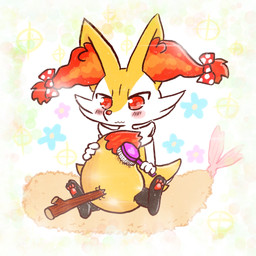 3_fingers 3_toes abstract_background accessory ambiguous_anthro ambiguous_gender anthro arm_tuft biped black_body blush blush_lines blush_stickers bow_ribbon brush brushing_tail cheek_tuft closed_smile digitigrade dipstick_tail facial_tuft feet fingers flower food front_view fur hair_accessory hair_bow hair_ribbon heart_symbol hindpaw hip_tuft holding_brush holding_object inner_ear_fluff looking_down markings mouth_closed multicolored_body multicolored_fur nude_ambiguous nude_anthro object_in_tail pawpads paws personal_grooming pink_pawpads plant pointy_ears polka_dot_bow prick_ears red_bow red_eyes red_inner_ear_fluff red_tail_tip ribbons shoulder_tuft shrimp_(food) sitting smile snout solo sparkles stick stick_in_tail tail tail_between_legs tail_markings toes tuft two_tone_tail white_body white_fur yellow_body yellow_fur yellow_tail annyui0611 nintendo pokemon braixen canid generation_6_pokemon mammal pokemon_(species) 1:1 2021 colored digital_drawing_(artwork) digital_media_(artwork) full-length_portrait hi_res japanese_description portrait shaded translated_description