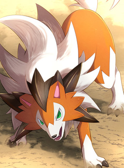 3_toes ambiguous_feral ambiguous_gender black_body black_claws black_ear_tips black_ears black_fur black_nose claws day digitigrade dipstick_ears dust ear_markings fangs feet feral fur green_eyes light multicolored_body multicolored_ears multicolored_fur open_mouth orange_body orange_ears orange_fur outside paws pink_inner_ear pink_tongue pupils quadruped slit_pupils snout solo sunlight tail teeth toe_claws toes tongue two_tone_ears white_body white_fur white_tail rumine nintendo pokemon canid canine dusk_lycanroc generation_7_pokemon lycanroc mammal pokemon_(species) 2026 hi_res lighting shaded