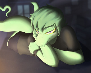anthro bedroom black_clothing black_shirt black_topwear bottomwear clothed clothed_anthro clothed_female clothing eyelashes feet female fingers freckled_arms freckled_face freckled_tail freckles front_view green_body green_hair grey_eyes hair half-closed_eyes humanoid_feet humanoid_hands inside long_eyelashes looking_at_viewer lying narrowed_eyes on_front plantigrade pose shirt short_hair shorts smile solo tail tear_trough toes topwear yellow_sclera jaaayyaaay cavemanon_studios i_wani_hug_that_gator olivia_halford baryonyx dinosaur prehistoric_species reptile saurischian scalie spinosaurid theropod 5:4 absurd_res colored hi_res shaded