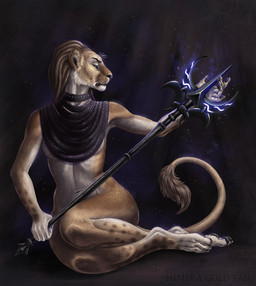 anthro brown_hair cheek_tuft dreadlocks facial_tuft female front_view fur glistening glistening_eyes hair holding_object holding_weapon mouth_closed narrowed_eyes navel orange_eyes simple_background solo spotted_arms spotted_legs tail tail_tuft tan_body tan_fur text tuft weapon whiskers white_body white_fur himeragoldtail felid lion mammal pantherine 2020 artist_name detailed full-length_portrait hi_res portrait