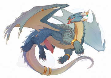 balls claws erection feet feral fingers genitals horn looking_at_viewer male penis scales simple_background smile solo tail teeth toes tongue wings lynncore mythology dragon mythological_creature mythological_scalie scalie 2025 digital_drawing_(artwork) digital_media_(artwork)