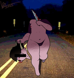 anthro blood bodily_fluids decapitation female gore hairless horror_(theme) night photo_background road running scar self-harm_scars solo ragsy ragsy_(ragsy) domestic_cat felid feline felis hairless_cat mammal sphynx_(cat) hi_res mixed_media photography_(artwork) trans_(lore)