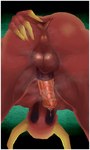 animal_genitalia animal_penis anthro anus balls bent_over big_balls big_penis bodily_fluids border claws cum cum_drip cum_dripping_from_penis cum_on_penis dripping empty_eyes equine_genitalia equine_penis erection finger_claws genital_fluids genitals green_background horn male musk musk_clouds penis red_body red_penis saggy_balls sheath simple_background solo spread_anus spreading vein veiny_penis white_border thatguynamedjoe spooky's_jump_scare_mansion specimen_11 horned_humanoid humanoid monster clip_studio_paint_(artwork) digital_media_(artwork)