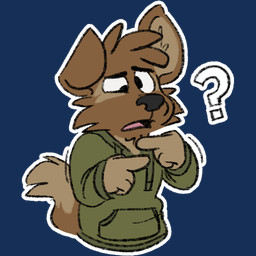 anthro clothing confusion gesture green_clothing green_topwear hand_gesture hoodie male pointing question_mark solo topwear tinydeerguy matt_riskely canid canine canis domestic_dog mammal 1:1 alpha_channel