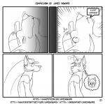 anthro ash_ketchum canid canine canis comic confusion dialogue digital_drawing_(artwork) digital_media_(artwork) english_text eyes_closed greyscale hi_res james_howard male mammal monochrome nintendo pokemon pokemon_trainer simple_background solo speech_bubble text thought_bubble url waking_up wolf