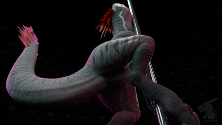 ambiguous_feral ambiguous_gender animal_genitalia anus barely_visible_anus barely_visible_genital_slit barely_visible_genitalia dancing feral fur genital_slit genitals grey_body grey_scales lustful_gaze male nude nude_male pole pole_between_legs pole_dancing red_body red_fur scales sliding slit_penis spread_legs spreading stripper_pole suggestive suggestive_pose thatman arceronth_(modeler) thatman_studio terr_(n0rad) dinosaur prehistoric_species reptile scalie 16:9 3d_(artwork) 3d_animation animated digital_media_(artwork) loop widescreen