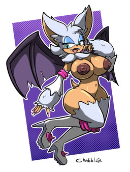 anthro big_breasts breasts female looking_at_viewer mostly_nude narrowed_eyes navel nipples solo thick_thighs wide_hips chabble sega sonic_the_hedgehog_(series) rouge_the_bat rouge_the_werebat bat mammal werebat werecreature hi_res