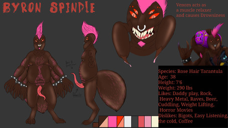 6_arms anthro belly curved_penis fangs_bared genitals male multi_arm multi_limb overweight overweight_male ovipositor_penis penis solo tapering_penis text fledgedragonfox byron_(fledgedragonfox) arachnid arthropod mygalomorph spider tarantula 16:9 english_text hi_res widescreen