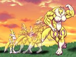 abs back_muscles bandai_namco big_breasts big_butt big_muscles blue_eyes body_size_growth breast_expansion breasts butt butt_expansion canid claws cosmicpizzabuffet digimon digimon_(species) dipstick_tail expansion female flexing fur fur_markings growth huge_muscles huge_thighs long_tail mammal markings multicolored_body multicolored_fur muscle_growth muscular muscular_arms muscular_female muscular_legs muscular_thighs nipples pink_nipples purple_body purple_fur renamon size_transformation solo tail tail_markings thick_thighs transformation white_body white_fur yellow_body yellow_fur